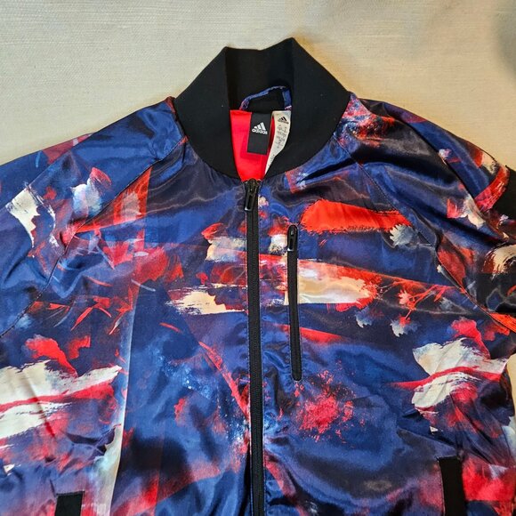 Adidas Women's Abstract Floral Bomber Jacket - Size Small - Picture 5 of 8